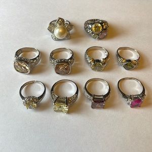 Lot of 10 Fashion Rings (size varies)